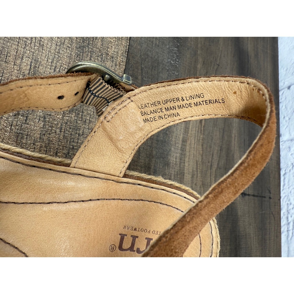 BORN Monticello Knotted Wedge Sandal Brown‎ Women's Size 10M Espadrille - Picture 3 of 9